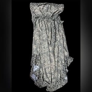 Strapless Green cheetah print and floral romper